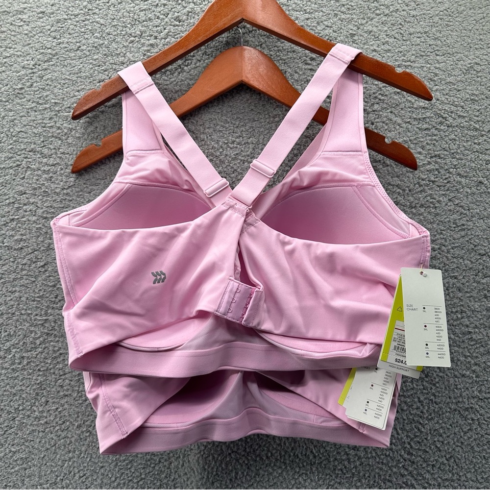 Women's Pink Crisscross Sports Bra - Picture 4 of 7